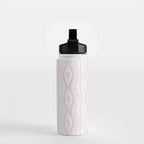 Wavy lines and tiny blooms - soft blush baby pink tones pattern Water Bottle Gallery Image 2