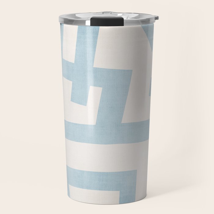 Light Blue Abstract Minimalist Modern Artwork Travel Mug Gallery Image 1