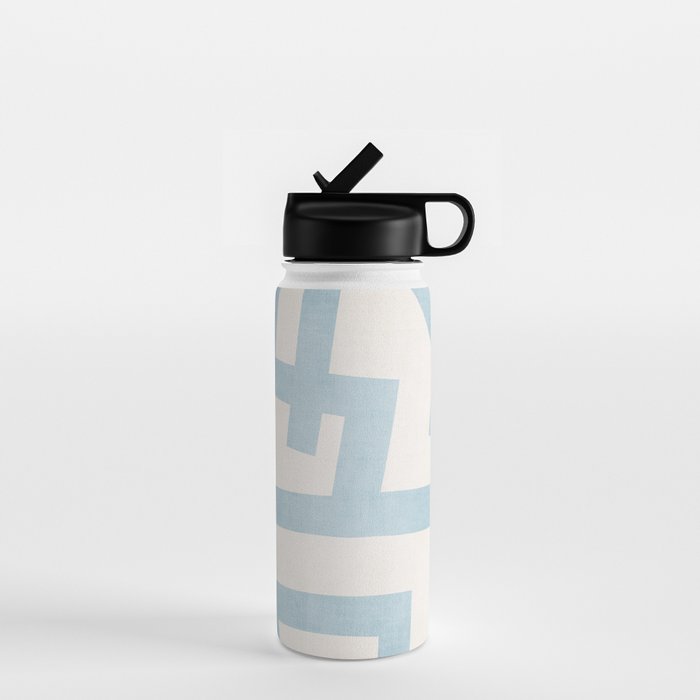 Light Blue Abstract Minimalist Modern Artwork Water Bottle Gallery Image 1