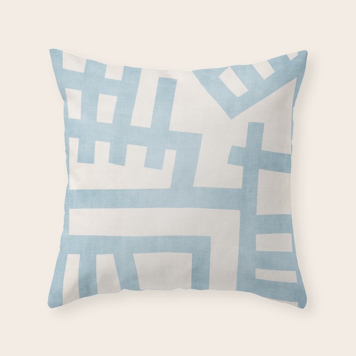 Light Blue Abstract Minimalist Modern Artwork Throw Pillow Gallery Image 1