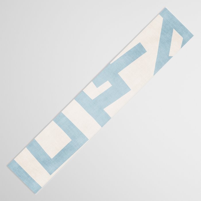 Light Blue Abstract Minimalist Modern Artwork Table Runner Gallery Image 3