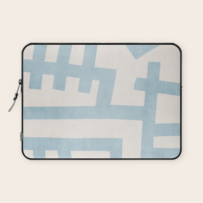 Light Blue Abstract Minimalist Modern Artwork Laptop Sleeve Gallery Image 1