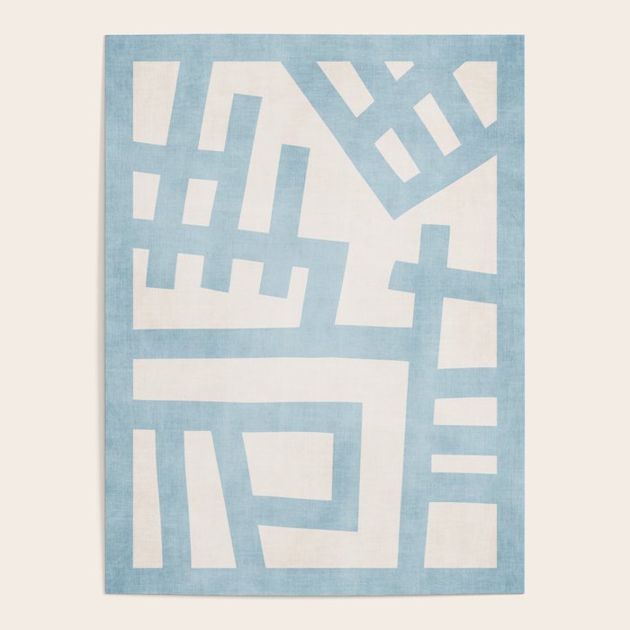Light Blue Abstract Minimalist Modern Artwork Poster Gallery Image 1