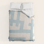 Light Blue Abstract Minimalist Modern Artwork Comforter Gallery Image 6