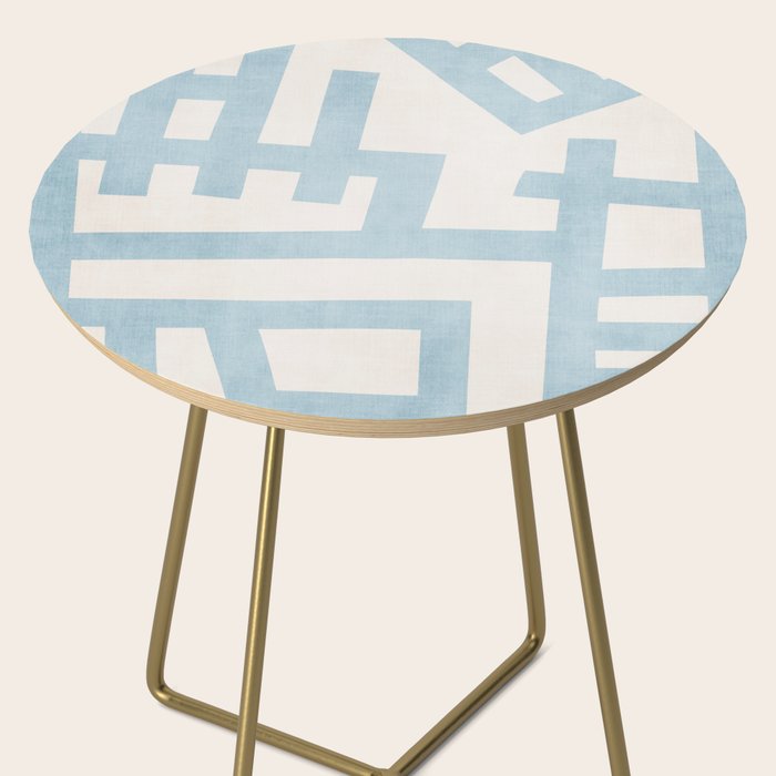 Light Blue Abstract Minimalist Modern Artwork Side Table Gallery Image 2
