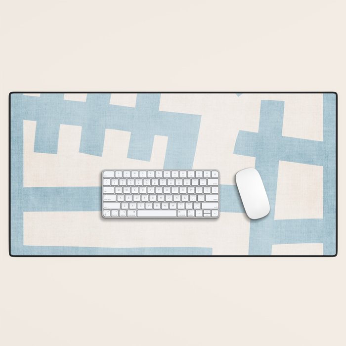 Light Blue Abstract Minimalist Modern Artwork Desk Mat Gallery Image 1