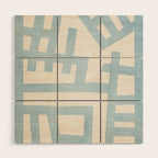 Light Blue Abstract Minimalist Modern Artwork Wood Wall Art Gallery Image 1