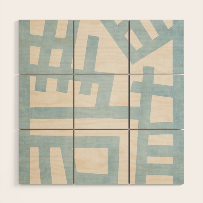 Light Blue Abstract Minimalist Modern Artwork Wood Wall Art Gallery Image 1