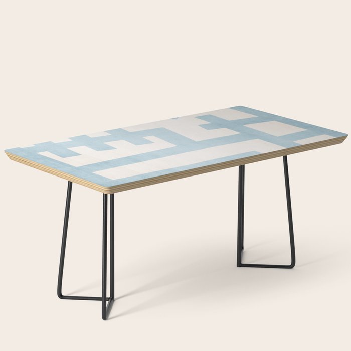 Light Blue Abstract Minimalist Modern Artwork Coffee Table Gallery Image 1
