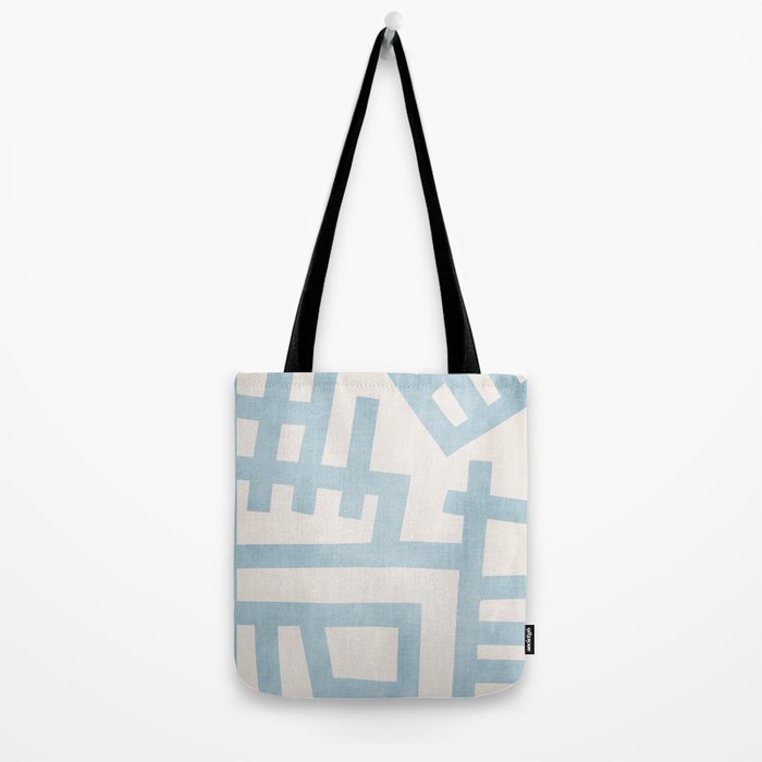 Light Blue Abstract Minimalist Modern Artwork Tote Bag Gallery Image 2
