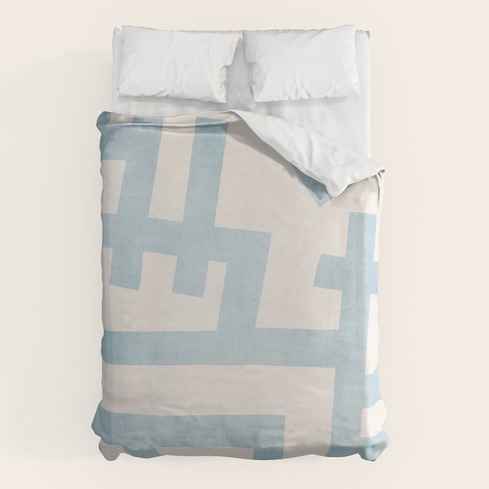 Light Blue Abstract Minimalist Modern Artwork Duvet Cover Gallery Image 1