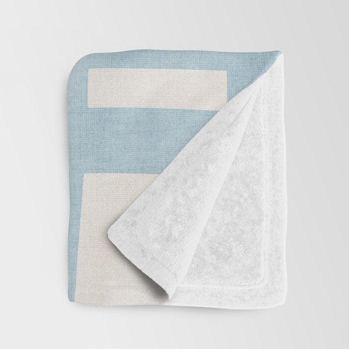 Light Blue Abstract Minimalist Modern Artwork Throw Blanket Gallery Image 3