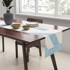 Light Blue Abstract Minimalist Modern Artwork Table Runner Gallery Image 2