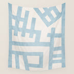 Light Blue Abstract Minimalist Modern Artwork Wall Tapestry Gallery Image 4