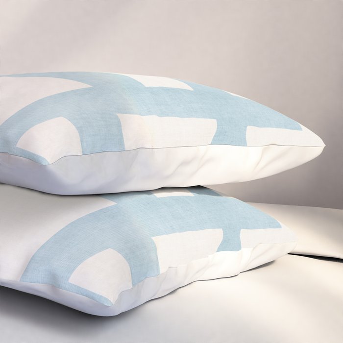 Light Blue Abstract Minimalist Modern Artwork Pillow Sham Gallery Image 3