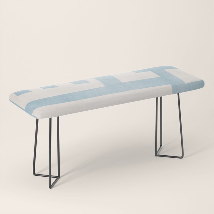 Light Blue Abstract Minimalist Modern Artwork Bench Gallery Image 1