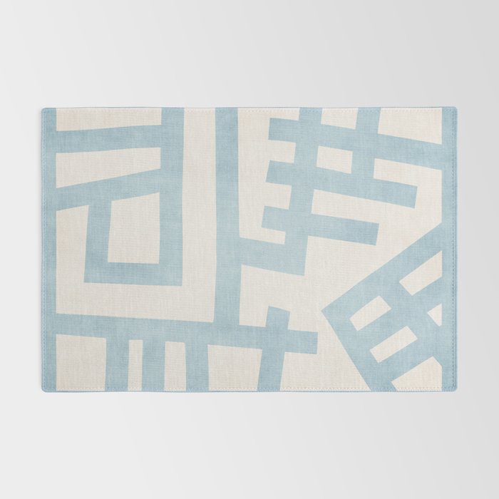 Light Blue Abstract Minimalist Modern Artwork Rug Gallery Image 2