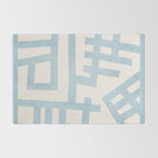 Light Blue Abstract Minimalist Modern Artwork Rug Gallery Image 2