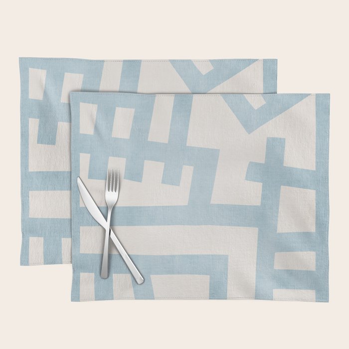 Light Blue Abstract Minimalist Modern Artwork Placemat Gallery Image 1