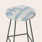 Light Blue Abstract Minimalist Modern Artwork Stool Gallery Image 2