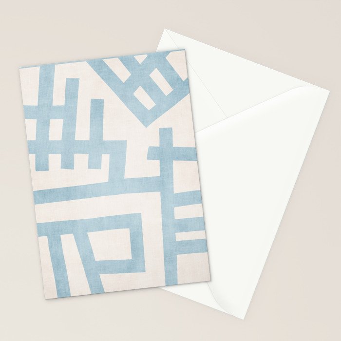 Light Blue Abstract Minimalist Modern Artwork Stationery Card Gallery Image 2