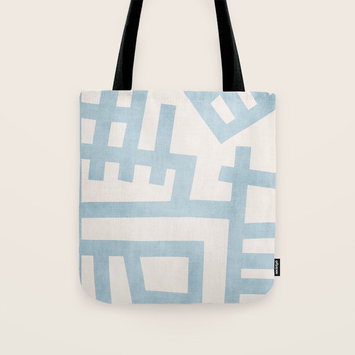 Light Blue Abstract Minimalist Modern Artwork Tote Bag Gallery Image 1