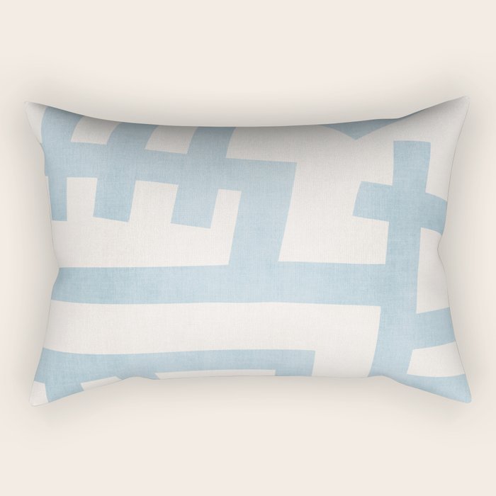 Light Blue Abstract Minimalist Modern Artwork Rectangular Pillow Gallery Image 1