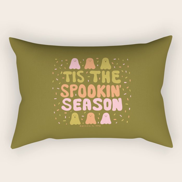 'Tis the Spookin Season in Green Rectangular Pillow Gallery Image 2