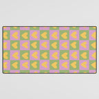 Checker yellow hearts Desk Mat Gallery Image 3