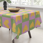 Checker yellow hearts Tablecloth Gallery Image 3