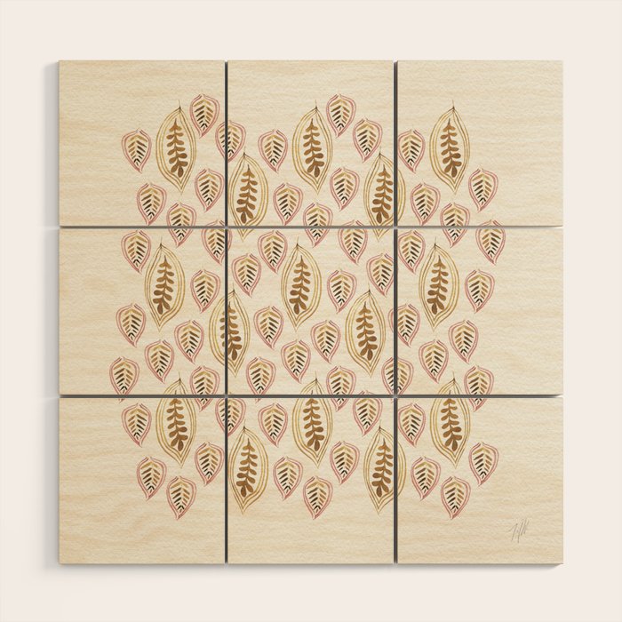 Golden Fall Leaves Wood Wall Art Gallery Image 1