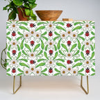 Ladybugs & Daisies - Cute Floral Bug Pattern with Ladybirds Credenza Gallery Image 1