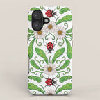 Ladybugs & Daisies - Cute Floral Bug Pattern with Ladybirds iPhone Case Gallery Image 1