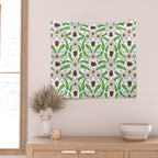 Ladybugs & Daisies - Cute Floral Bug Pattern with Ladybirds Wall Tapestry Gallery Image 2