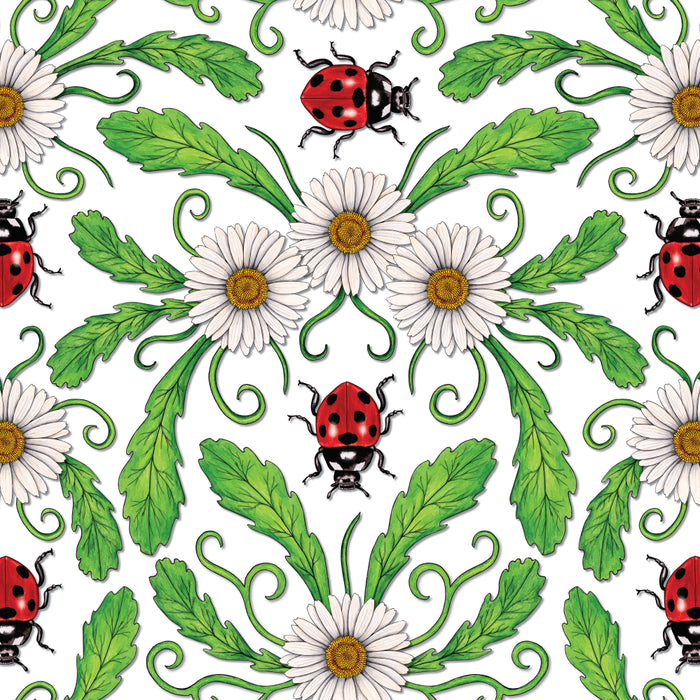 Ladybugs & Daisies - Cute Floral Bug Pattern with Ladybirds Coffee Mug Gallery Image 2