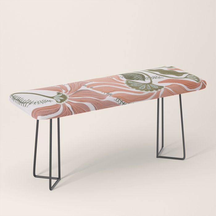 Modern Chalk still life with flowers and fern Bench Gallery Image 1