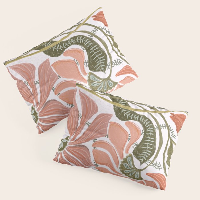 Modern Chalk still life with flowers and fern Pillow Sham Gallery Image 3