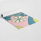 Groovy Floral Daydream Retro 60s 70s Flowers Blue Pink Chartreuse Yoga Mat Gallery Image 2