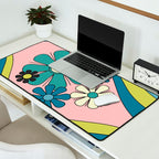Groovy Floral Daydream Retro 60s 70s Flowers Blue Pink Chartreuse Desk Mat Gallery Image 2