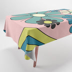 Groovy Floral Daydream Retro 60s 70s Flowers Blue Pink Chartreuse Tablecloth Gallery Image 1