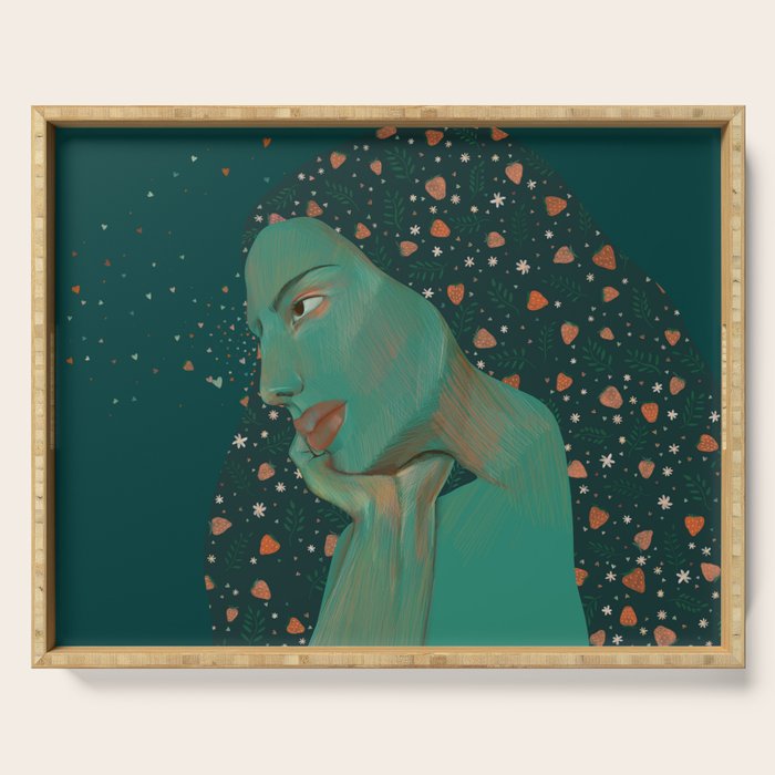 Mother Earth portrait  Serving Tray Gallery Image 1
