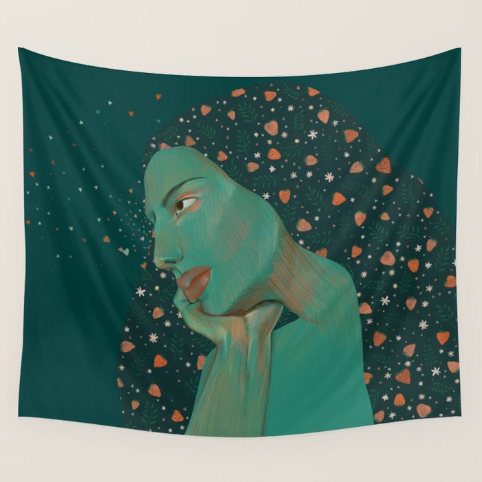 Mother Earth portrait  Wall Tapestry Gallery Image 1