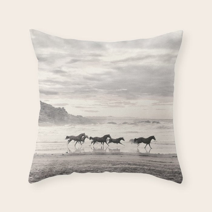Horses on the Beach Throw Pillow Gallery Image 6