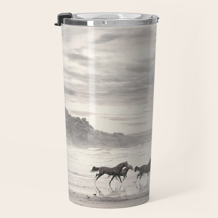 Horses on the Beach Travel Mug Gallery Image 3