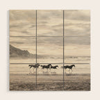 Horses on the Beach Wood Wall Art Gallery Image 1