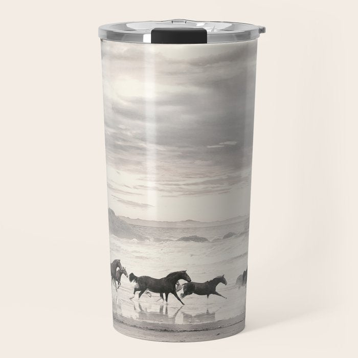Horses on the Beach Travel Mug Gallery Image 1