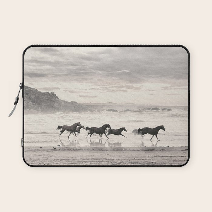 Horses on the Beach Laptop Sleeve Gallery Image 1