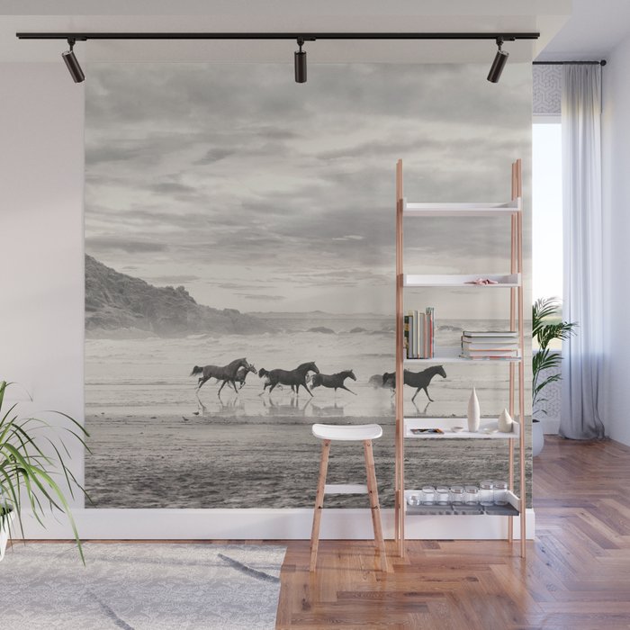 Horses on the Beach Wall Mural Gallery Image 1
