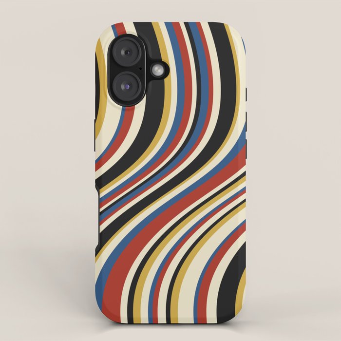 Wavy Stripes IX - Bauhaus Palette iPhone Case Gallery Image 1