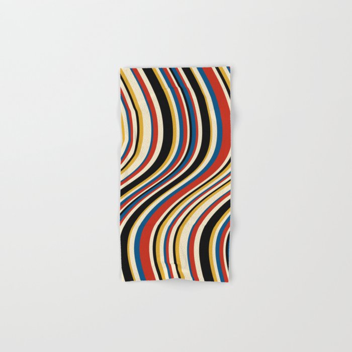 Wavy Stripes IX - Bauhaus Palette Bath Towel Gallery Image 1